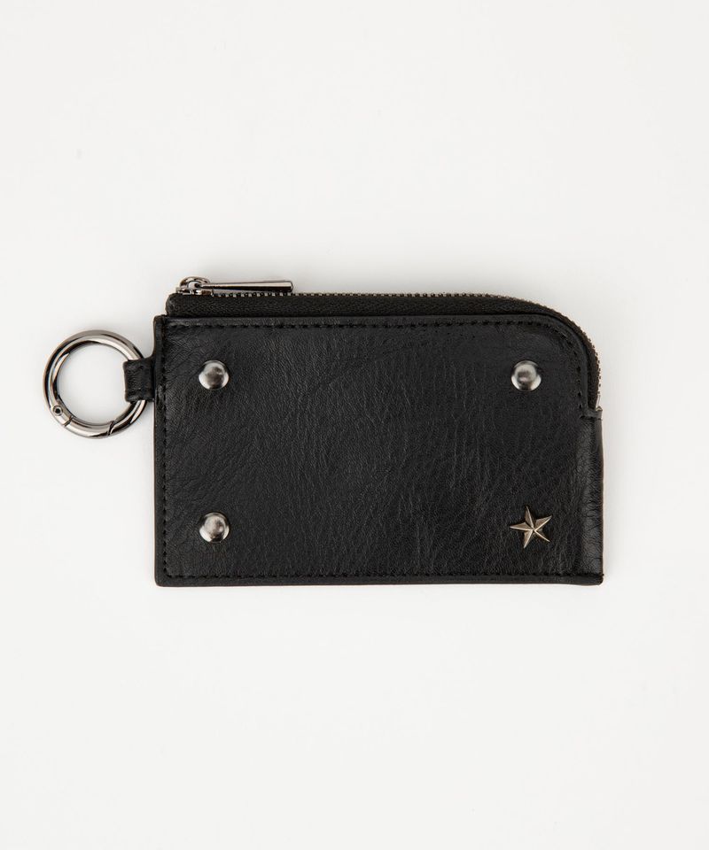 【MADE】zippy leather wallet [ black, leopard ]