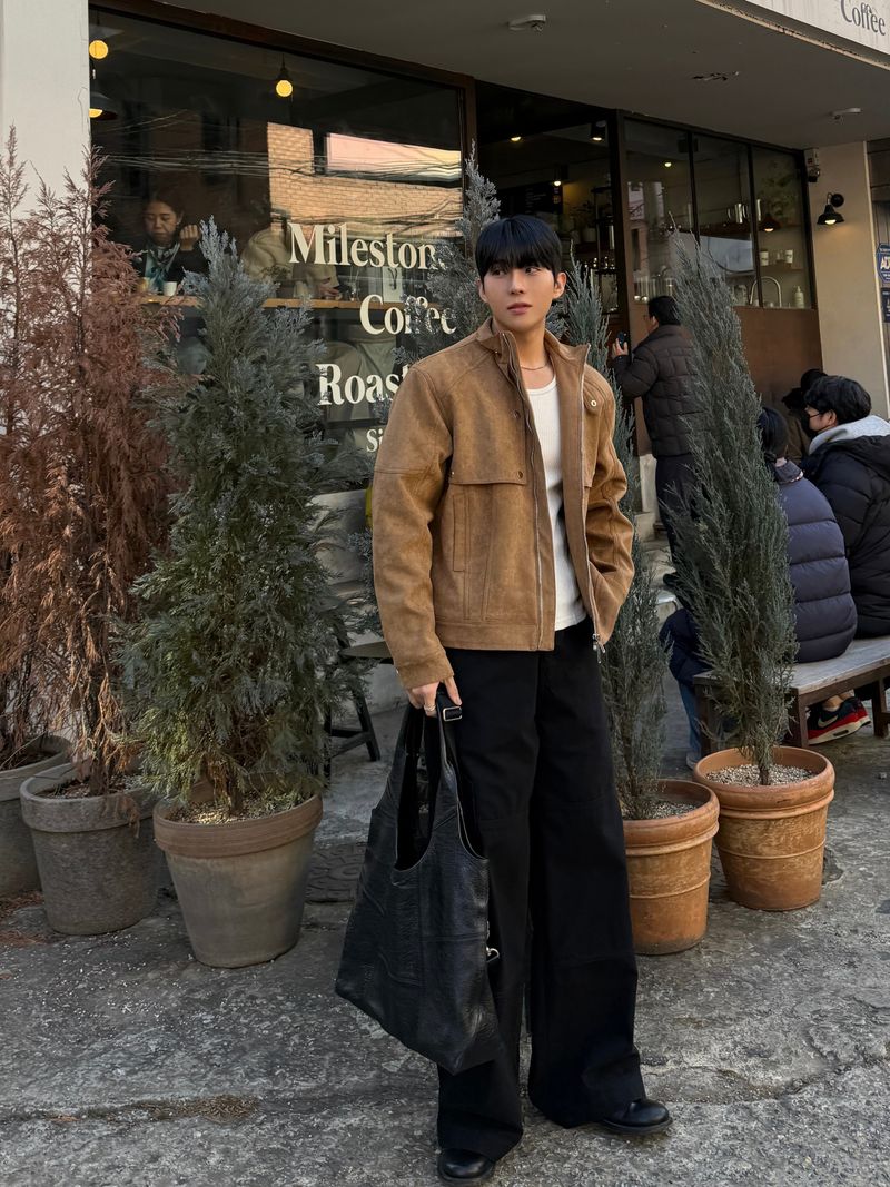 Ber suede collar neck jacket