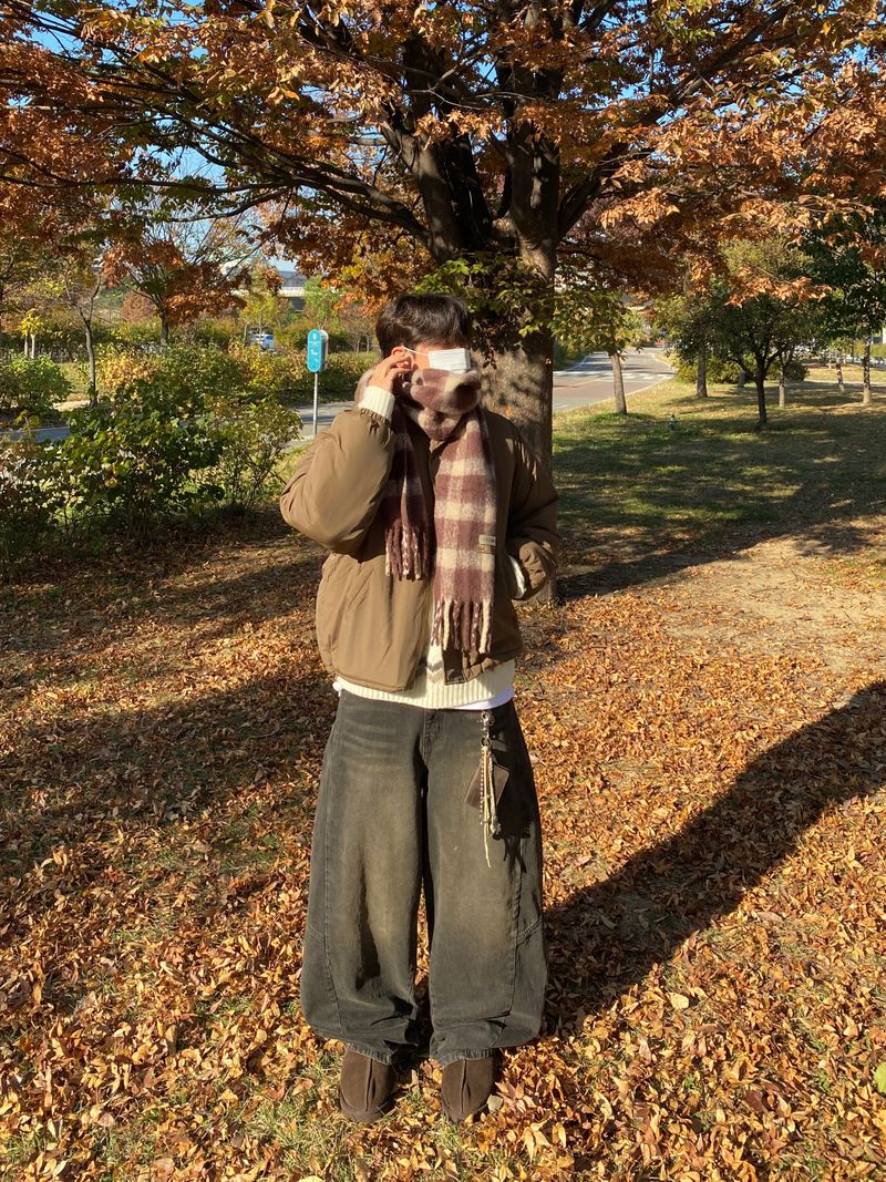 Wool Checkered Reggae Muffler (2color)
