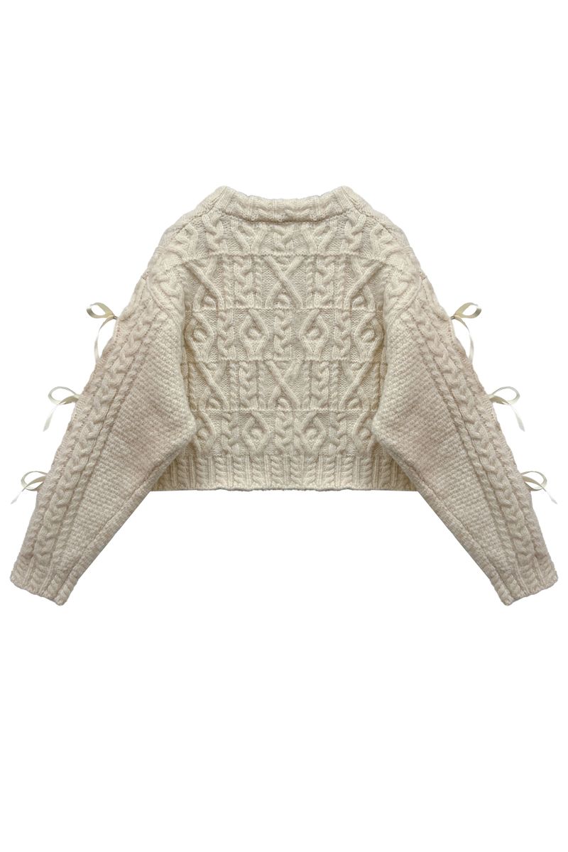 WHIMSICAL WOOL RIBBONE KNIT / IVORY