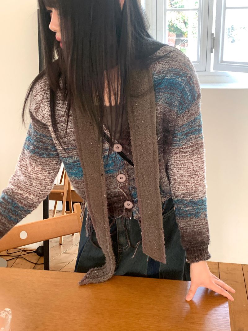 Lendon vintage snow long knit muffler