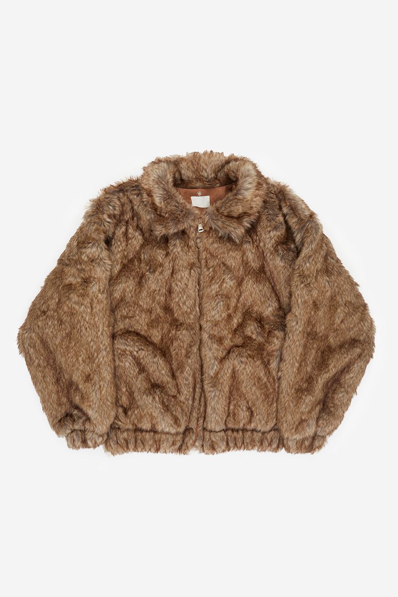 Luna detachable hood loose fur jacket