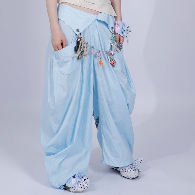 blue stripe fatty,saggy pants