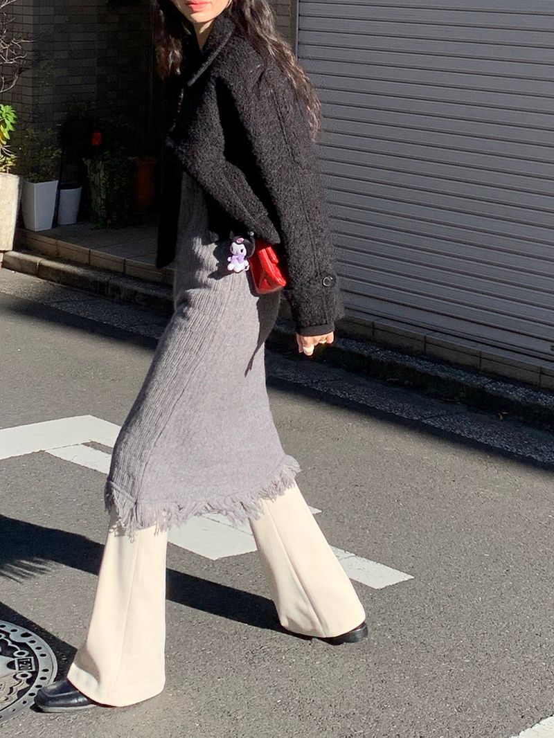 [MADE] [Wool Napping] Winter Warm Long Bootcut Slacks