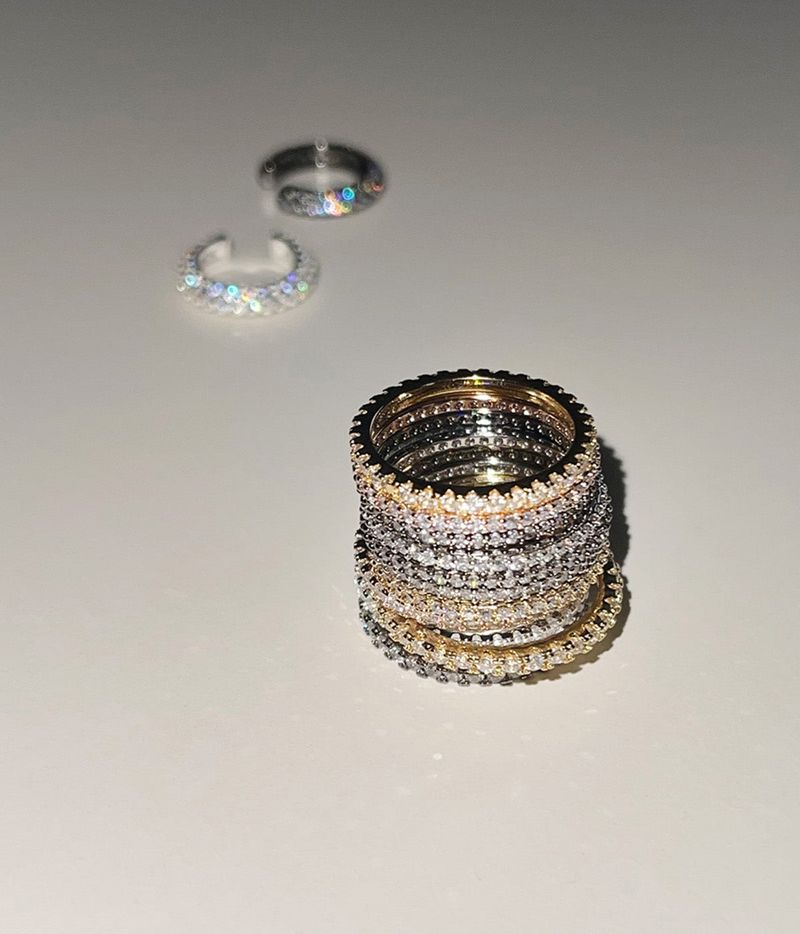 [S925] 2MM Prong Setting Tennis Ring (rosegold)