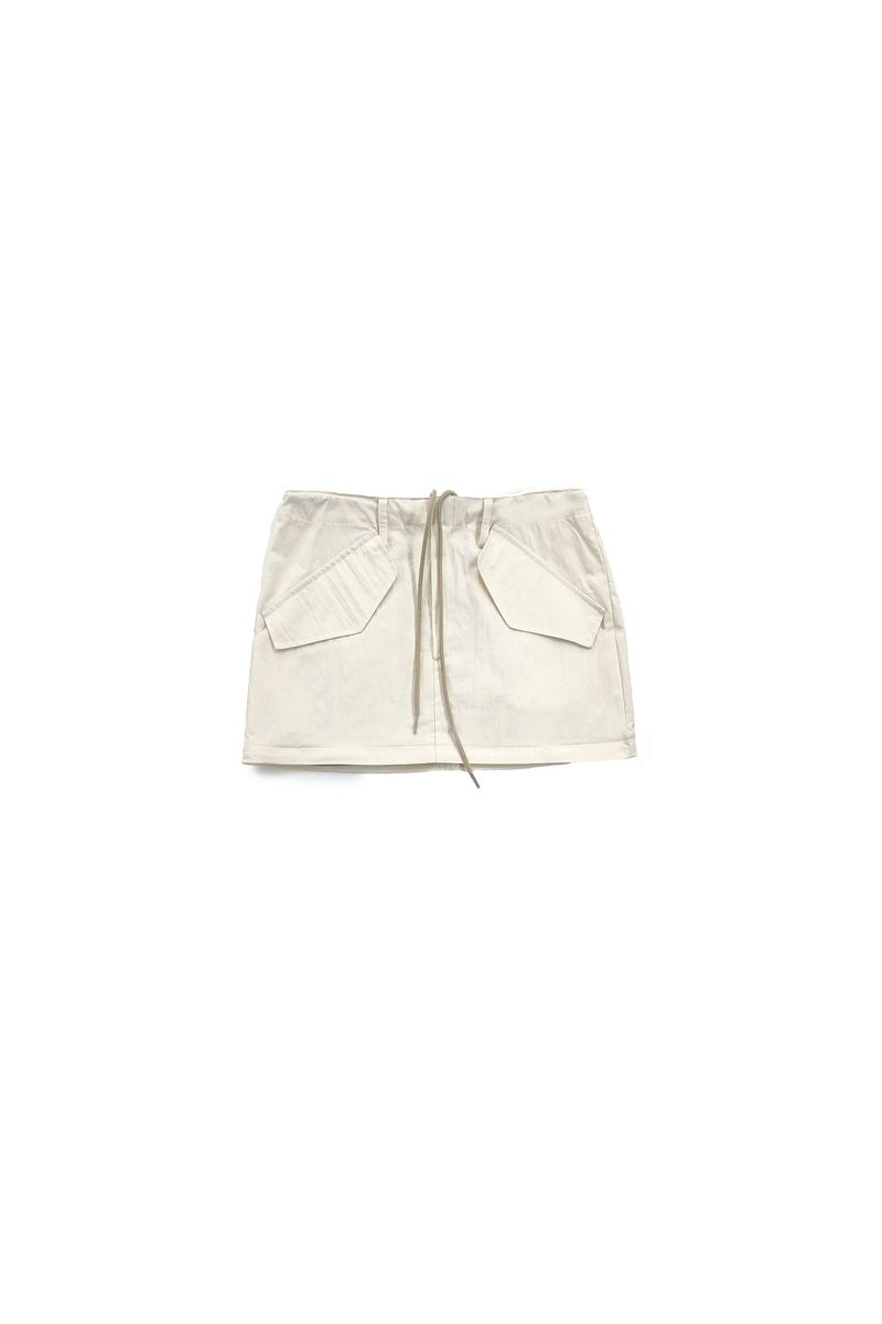 DOUBLE CUT CAGO SKIRT / IVORY