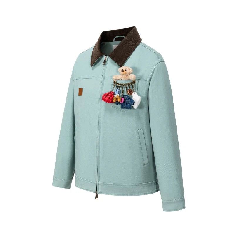 13DE MARZO Tailor Bear Hanger Cargo Jacket Blue