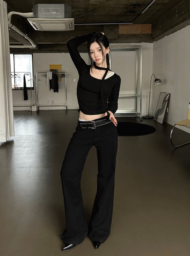 Uneven Strap Top