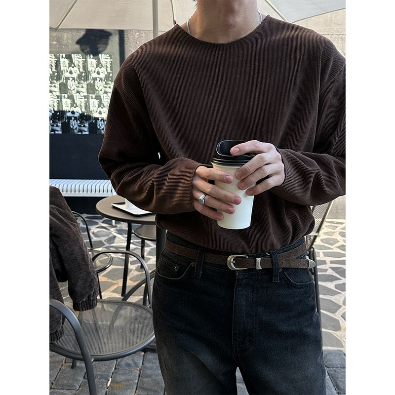 [Unisex] Thin golgi round cutting knit(4color)