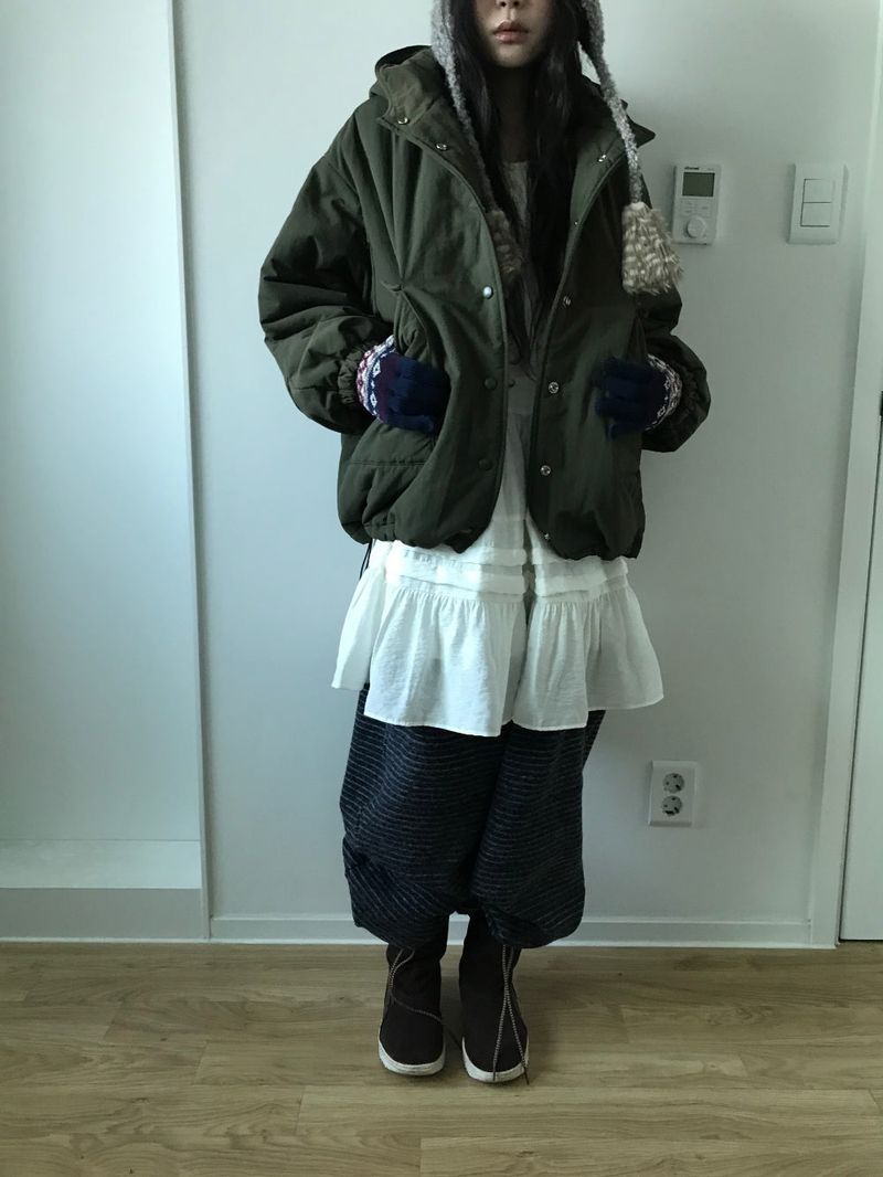 Matte Snap Hooded Padded Jacket (2 Colors)
