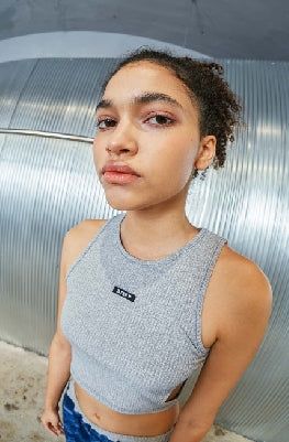 side hole sleeveless_gray