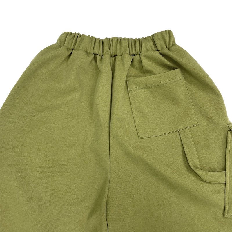 diagonal cargo bermuda pants