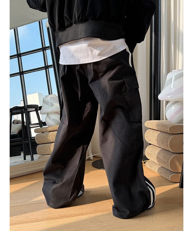 [Unisex] Track suede cargo pants(3color)