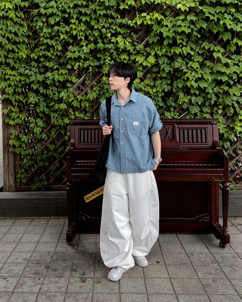 JIIGEUM（ジグム）の「Mirel Check Roll-Up Half Shirt（Tops）」