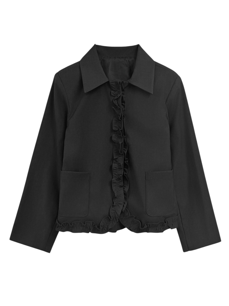 frill crop jacket