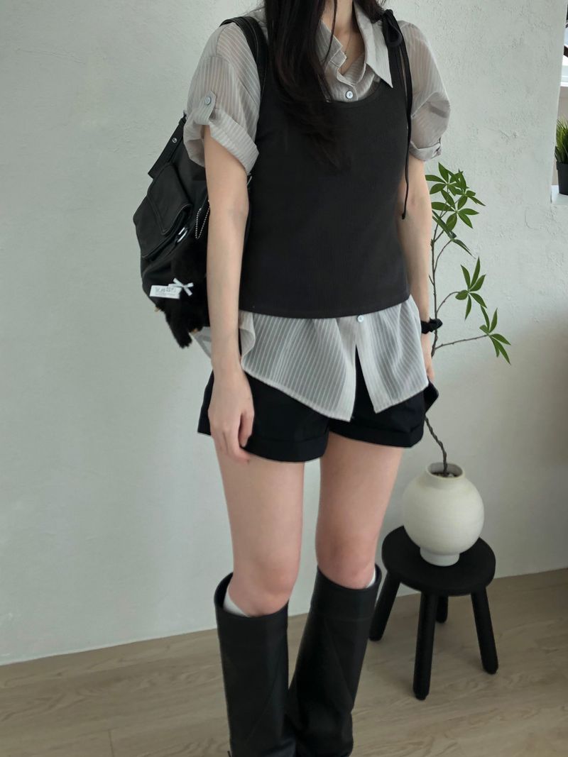 Shape Stripe Shirt (2 colors)