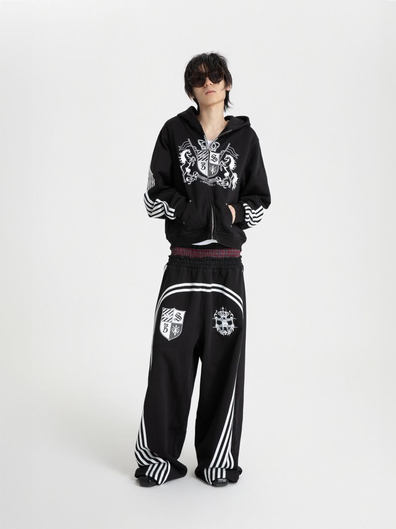 SEXXDEVIL Embroidered Stripe Zip Jacket