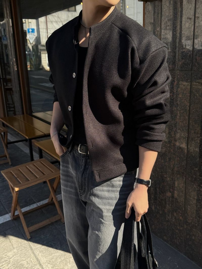 League wool crop cardigan jacket