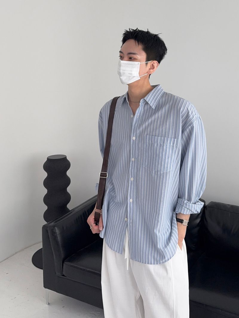 SY Relaxed Fit Seersucker Stripe Shirt (4C)