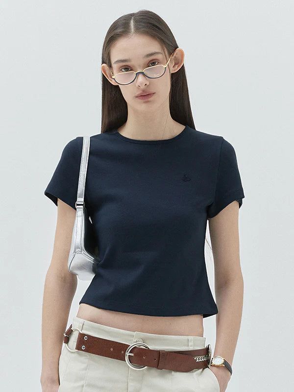KIRSH（キルシー）の「KIRSH PLAIN SLIM FIT T-SHIRT - DARK BLUE     （Tops）」