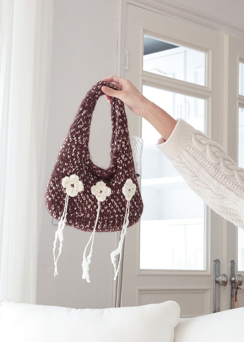 Clover Knit Bag - Brown