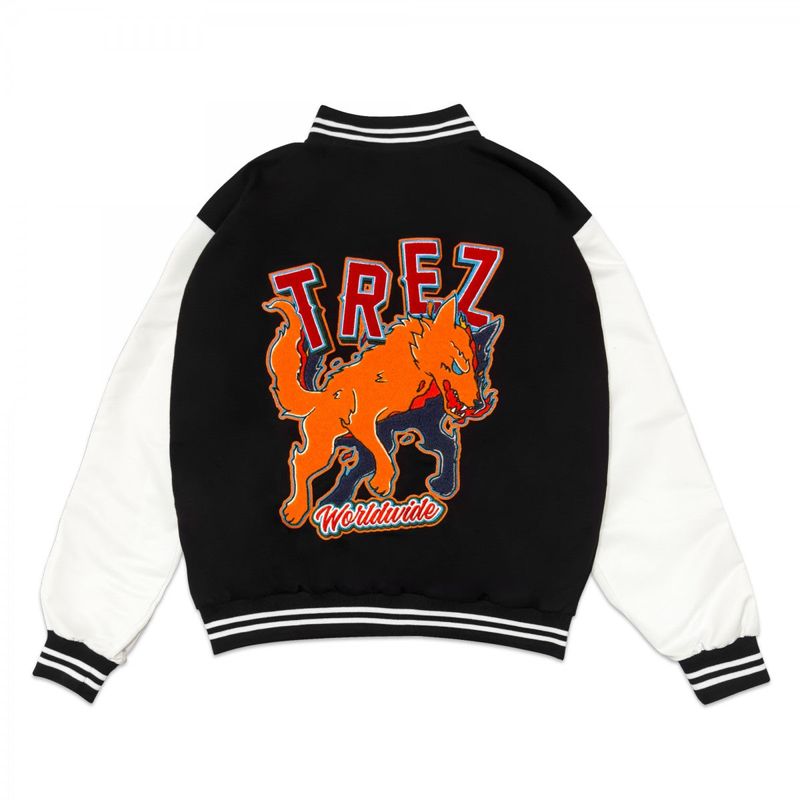 TZWORLDWIDE VARSITY JACKET - BLACK