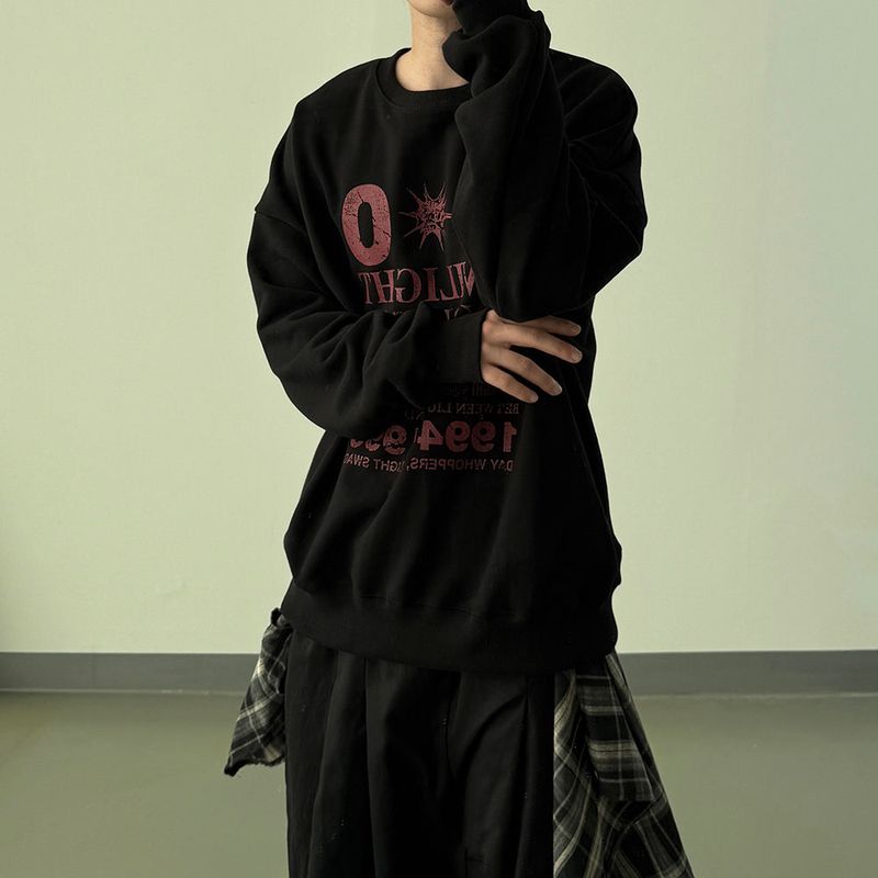 Cipher Print Oversized Sweatshirt