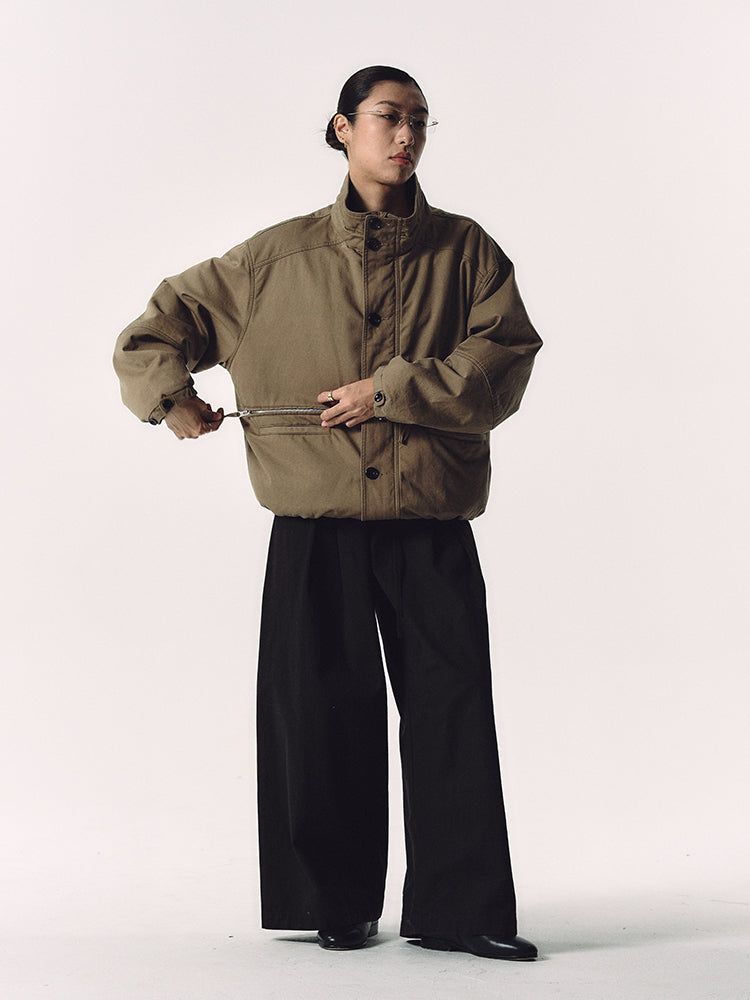 STAND-UP COLLAR COTTON JACKET
