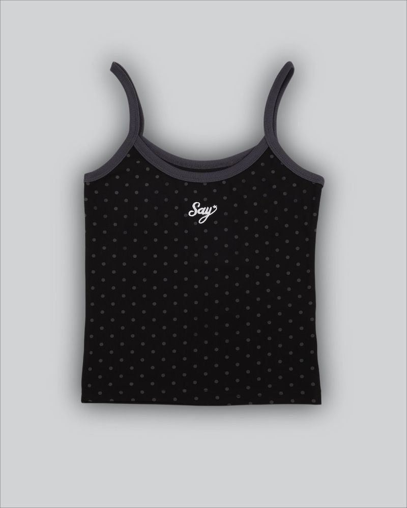 Dot string Tank top Black 