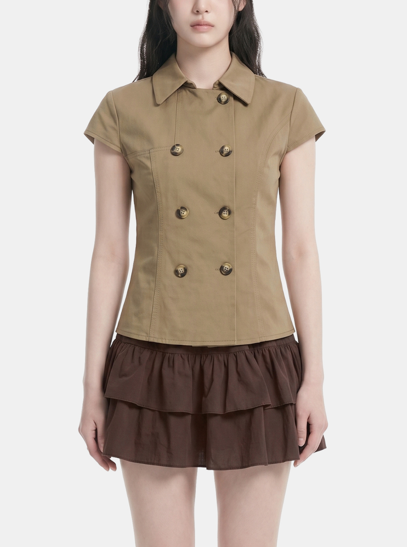 Roven Double Button Collar Blouse