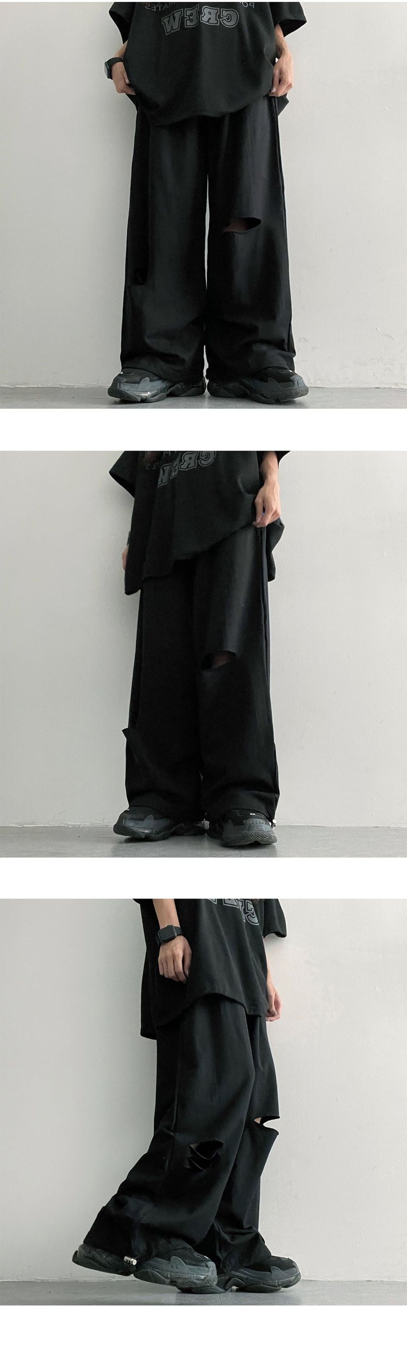 Orang Cutting Damage Wide Training Pants