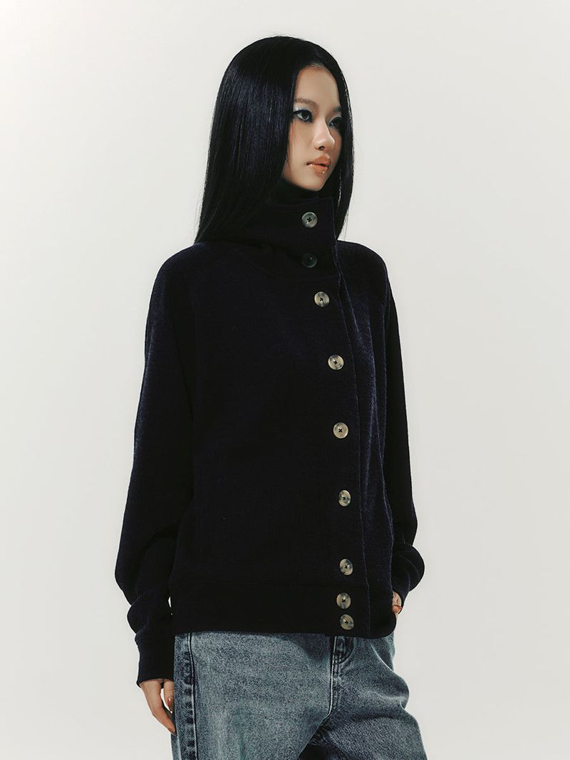 BUTTON UP CARDIGAN NAVY