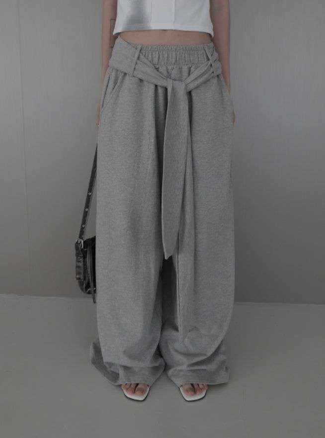 Tie Maxi Wide Sweatpants