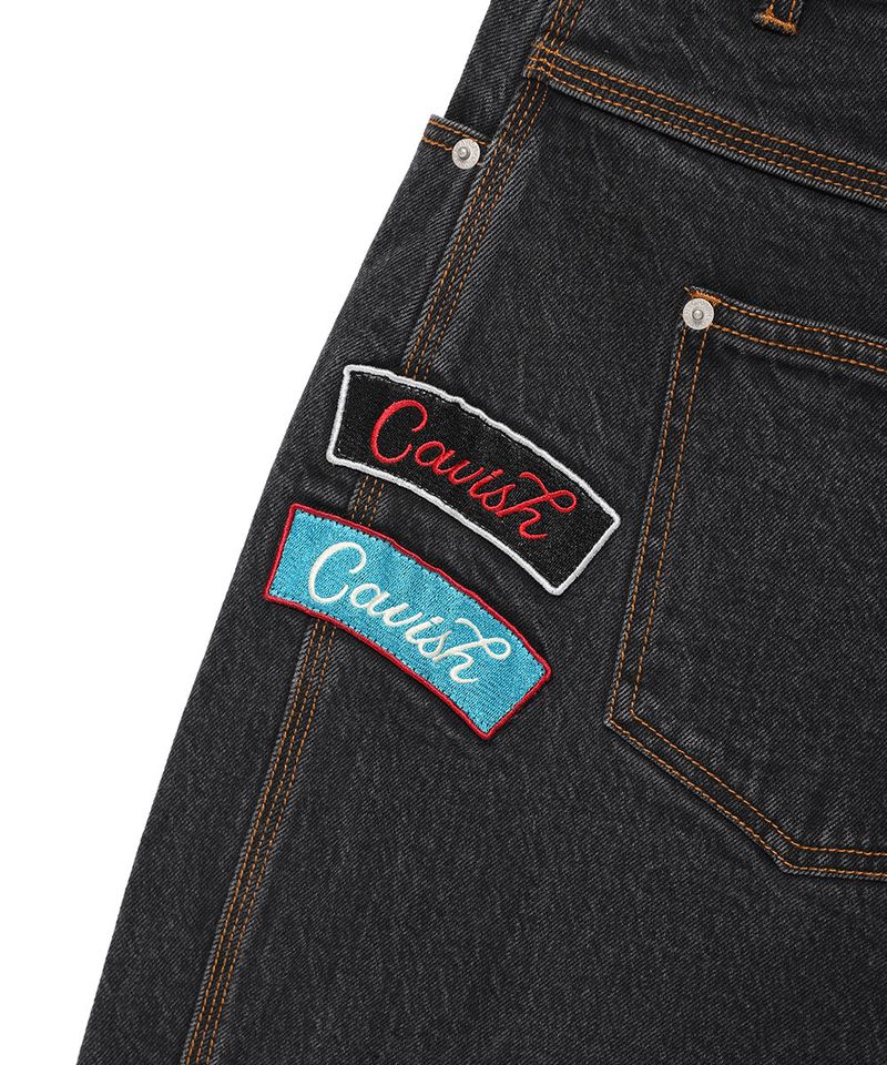 PATCHWORK DENIM PANTS BLACK(CV2EFUD112A)