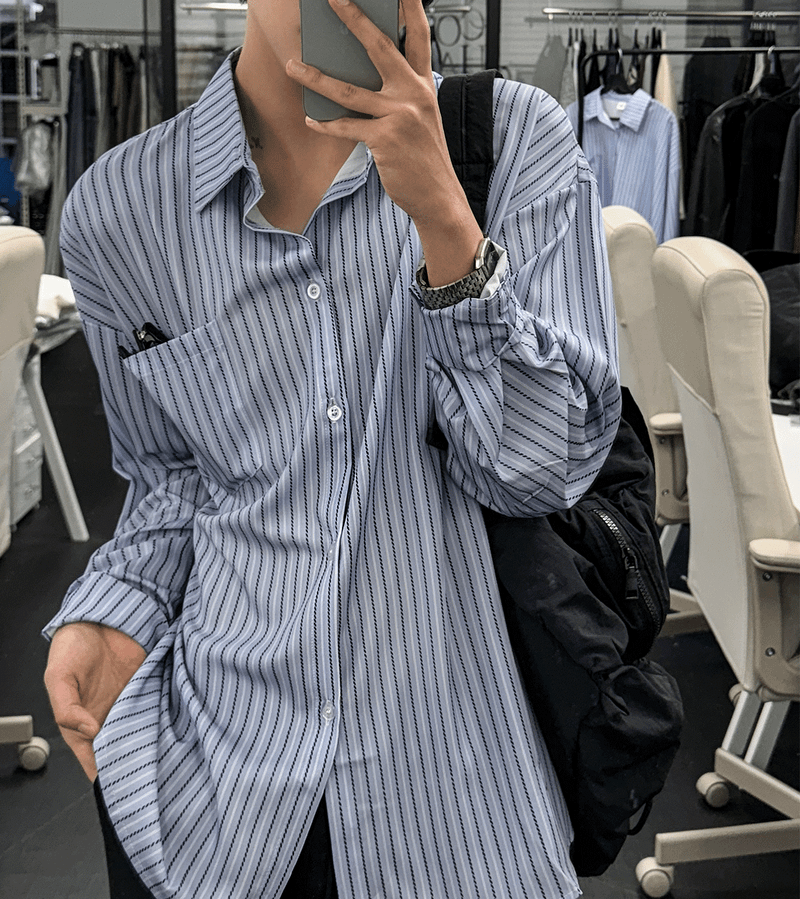 loose-fit striped shirt