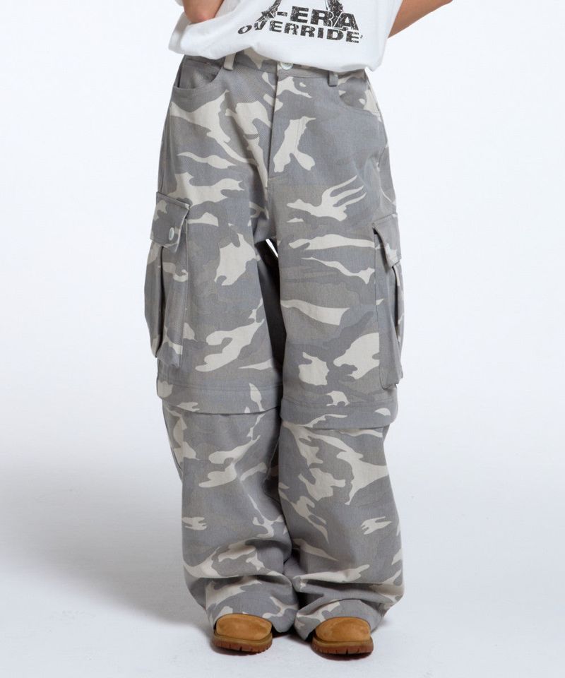 CONY CAMO 2-WAY CARGO PANTS / LIGHT GRAY