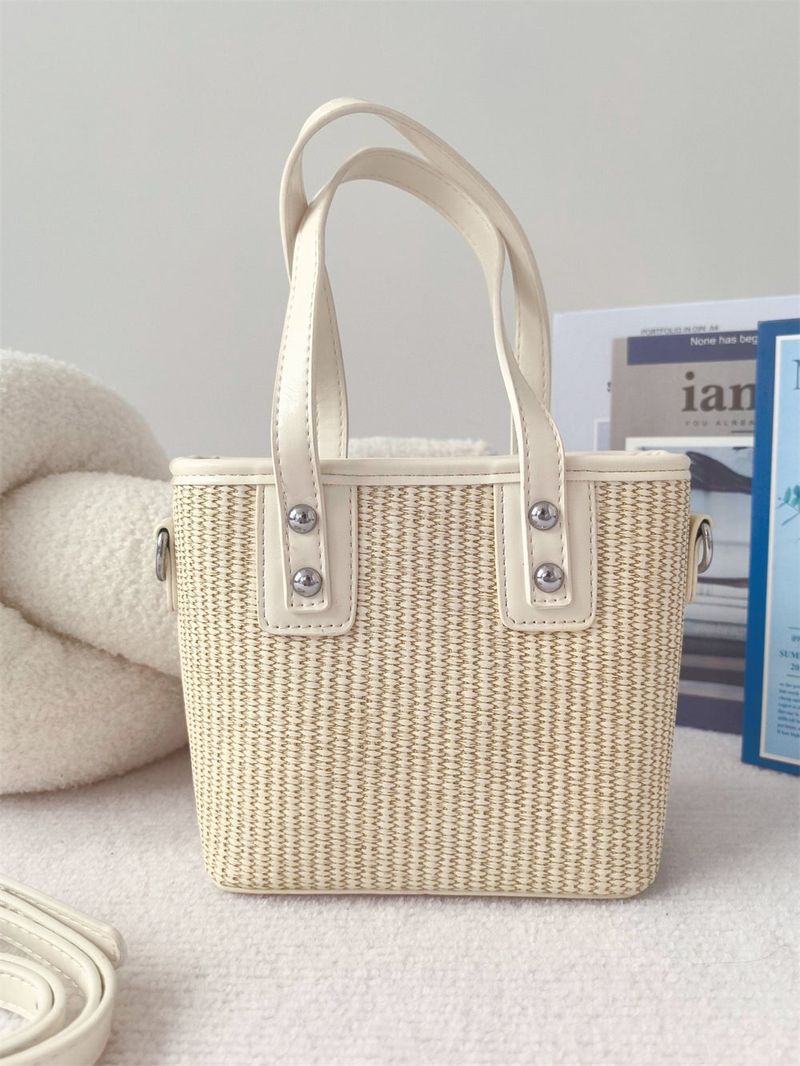 Vacation Straw Rattan Beach Holiday Bucket Bag