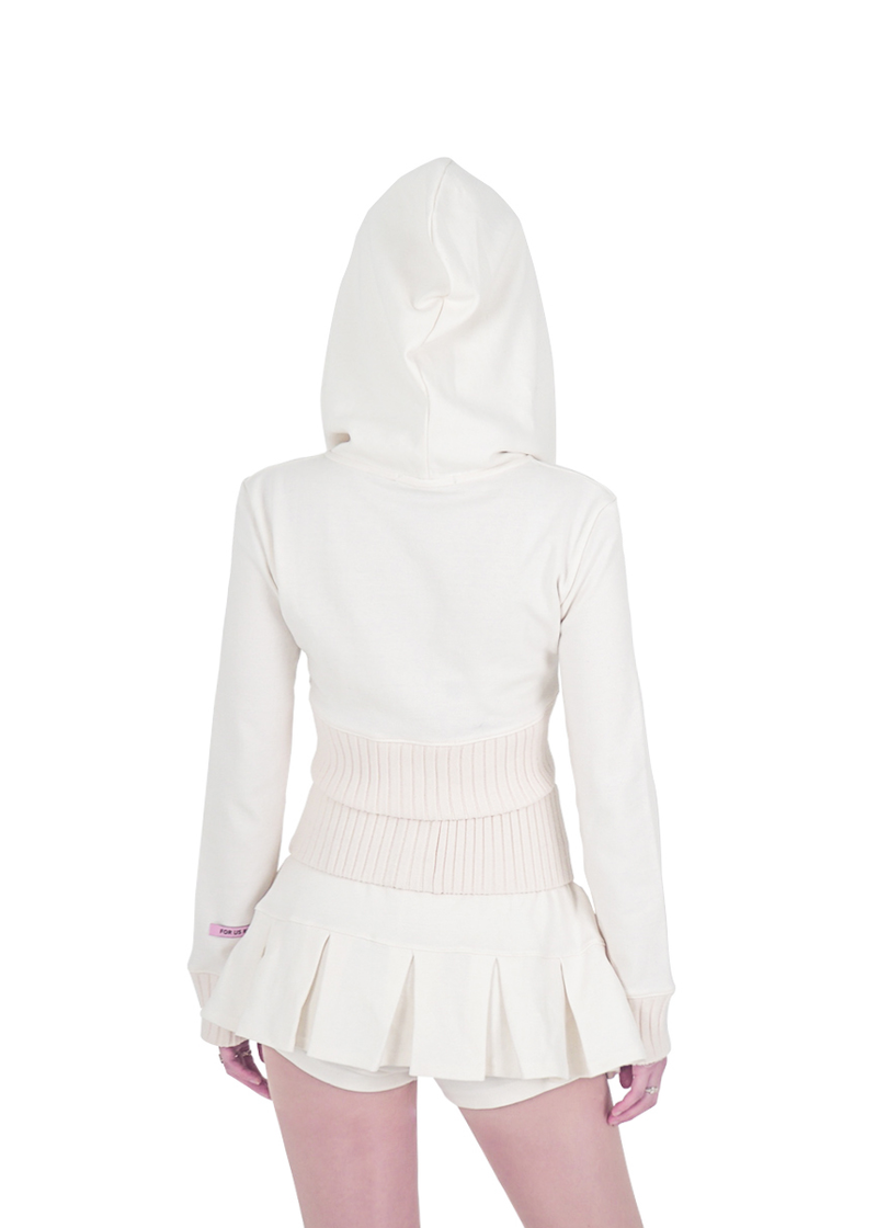 FOR RING PLEATS MINI SKIRT (WHITE)