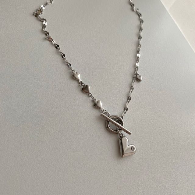 ssgh toggle bar heart two-way necklace