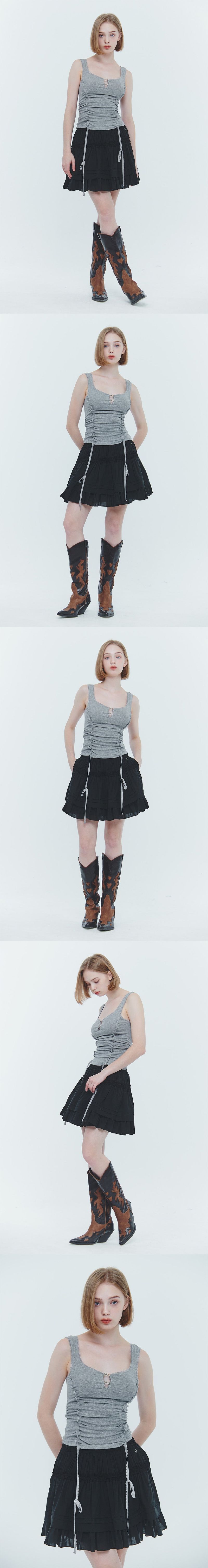ARIEL TIERED SKIRT black