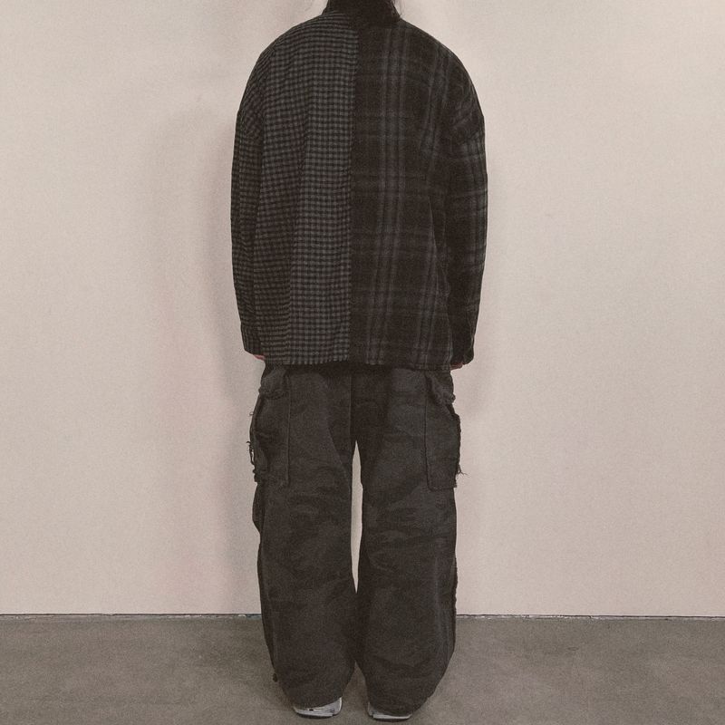 double check deconstructed shirt_black