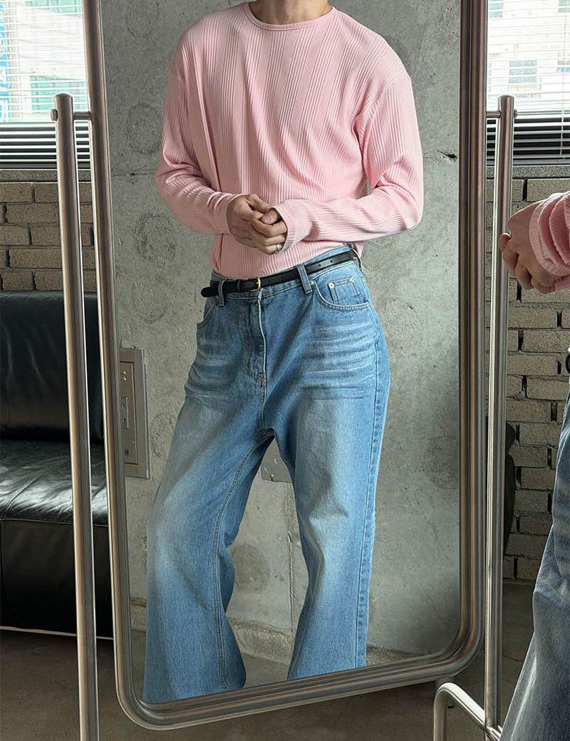 Irrregular rib slim long sleeves(5color)