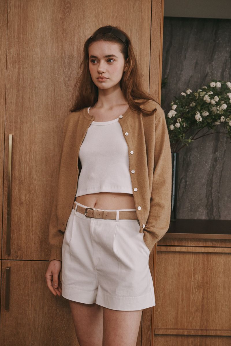 Camel round cardigan (Camel)