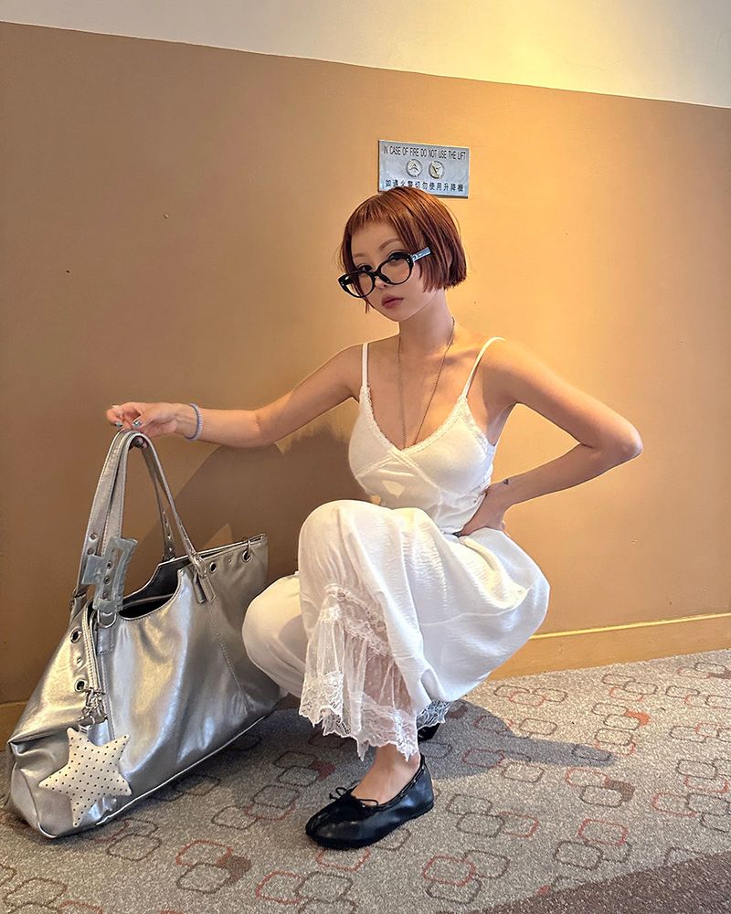 レース カプリ バルーン ワイド パンツ
