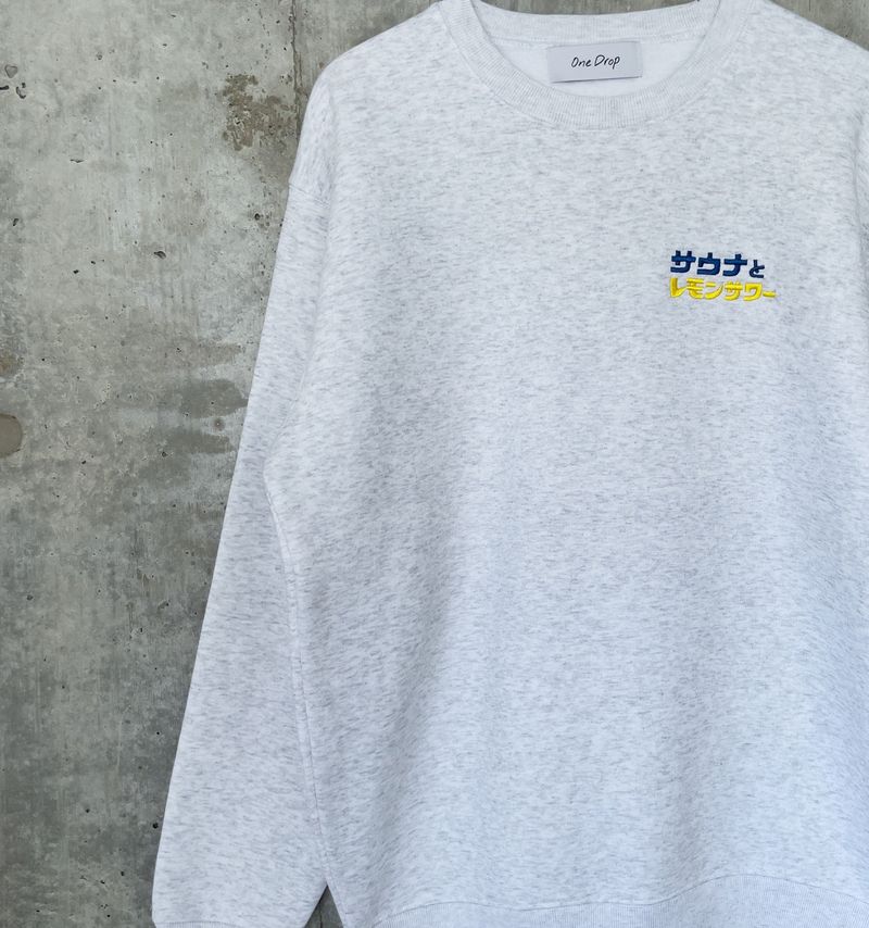 One Drop（ワンドロップ）の「ふくだサウナとレモンサワー®刺繍スウェット（Tops）」