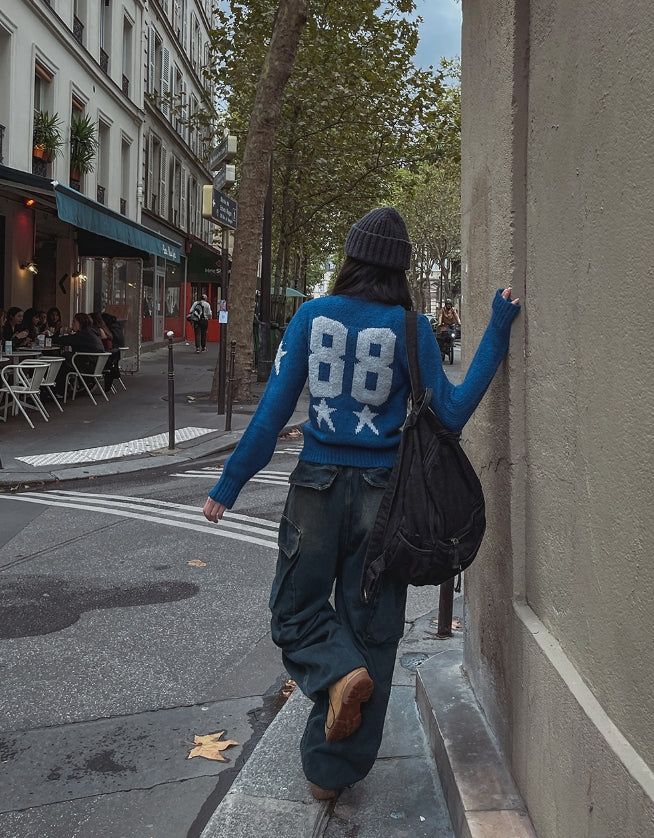 Hip 3D cargo denim banding pants