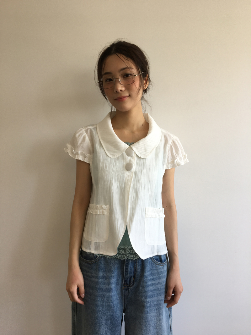 Drop ribbed lace sleeveless top (7color) 