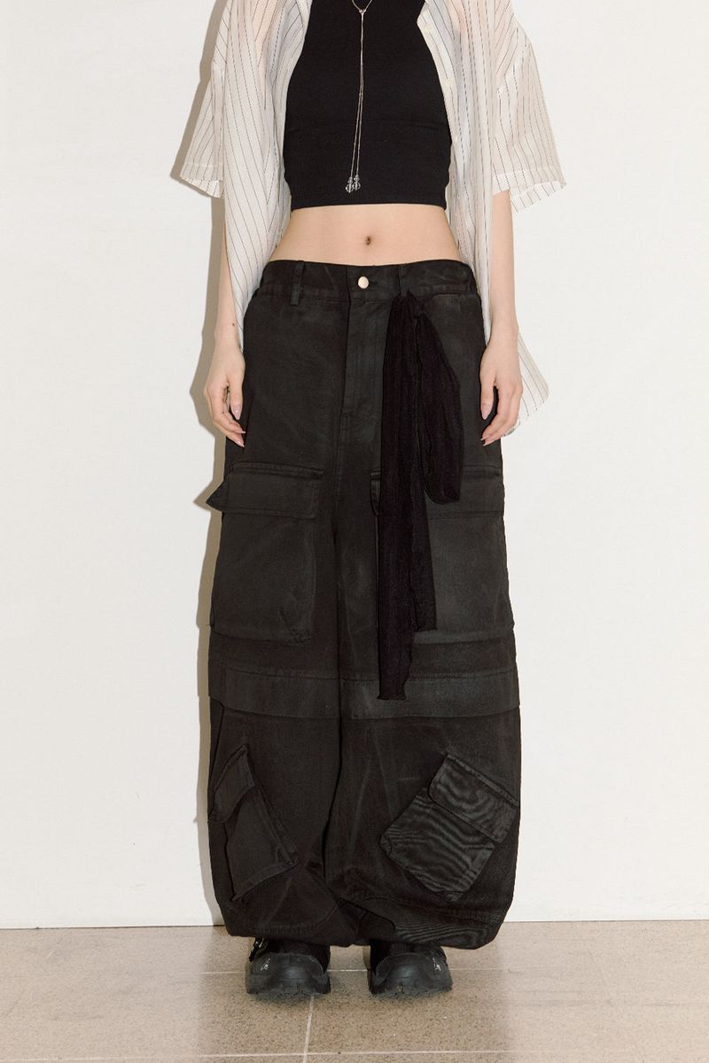 Rusty multi cargo over wide pants