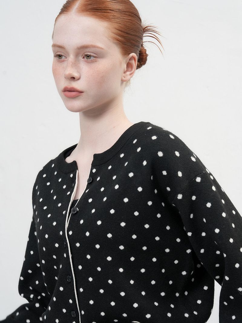 【即日発送】semi loose fit dot cardigan