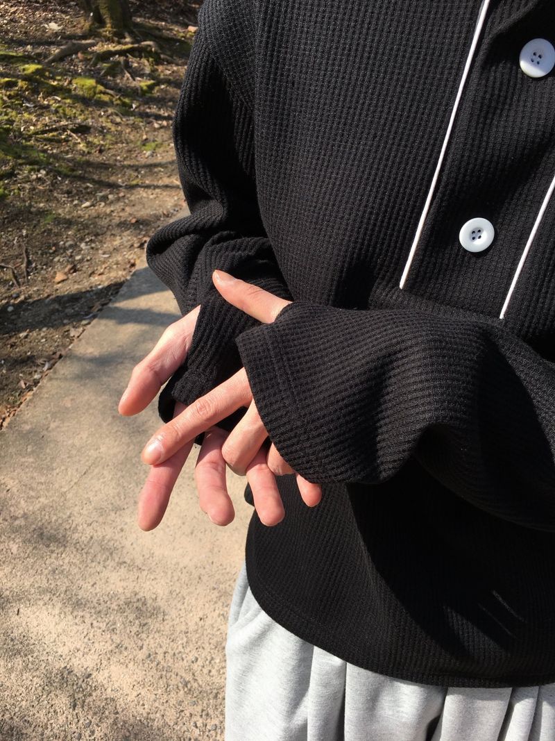 Dev Turtleneck Crop Waffle Sweatshirt 3C